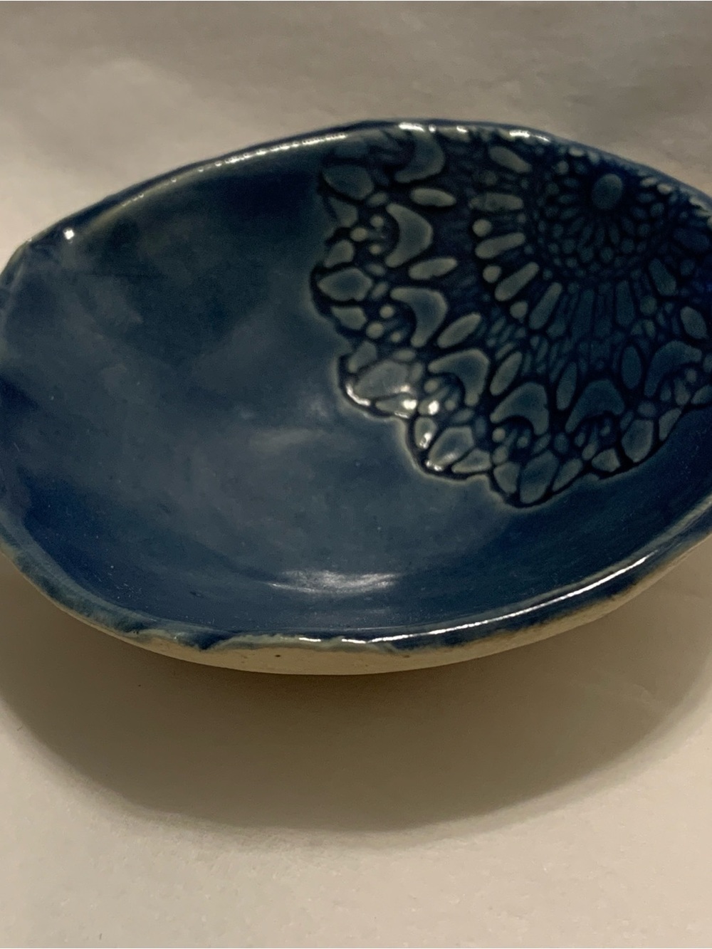 Artisan Blue Ceramic Decorative Bowl by